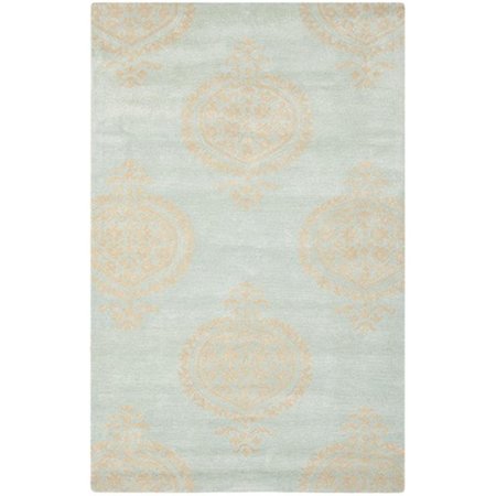 SAFAVIEH Soho Hand Tufted Medium Rectangle Rug- Blue - Beige- 5 x 8 ft. SOH703A-5